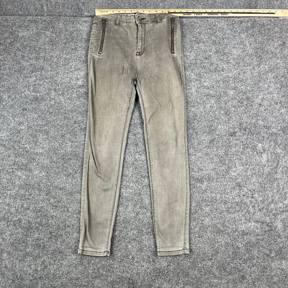 Pull&Bear Jeans Womens Size‎ 28 Gray Skinny Zip Pocket Stretch Casual Denim